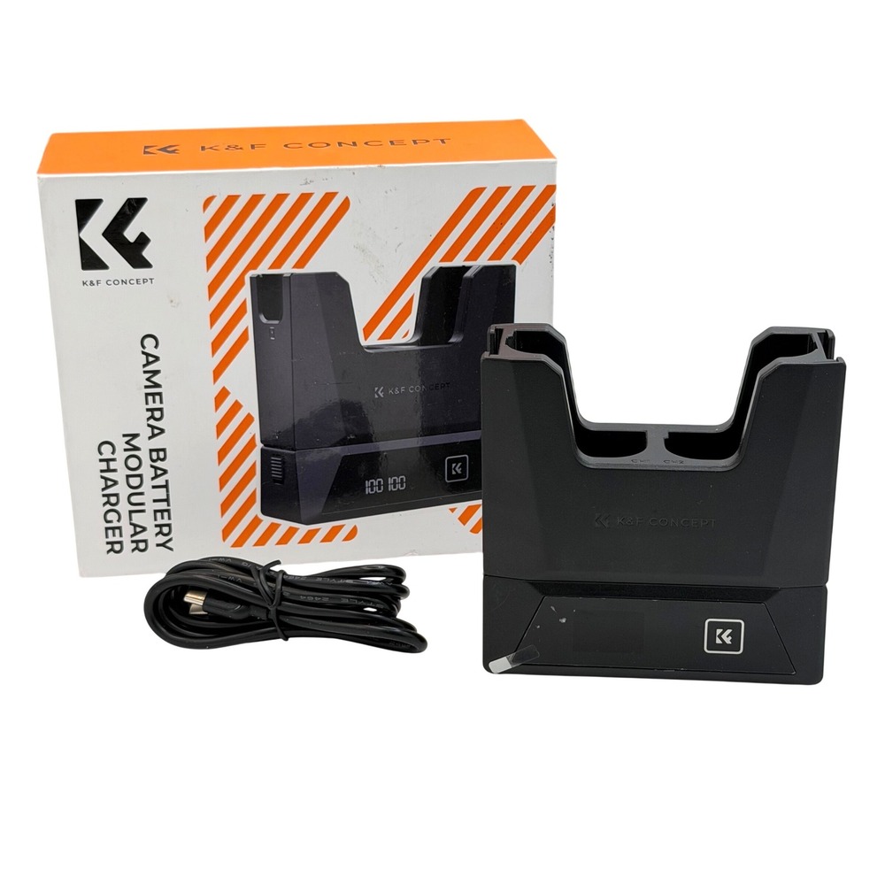 K&F Concept Modular Digital Camera Battery Charger Dual USB-C KF-CBC001 Black